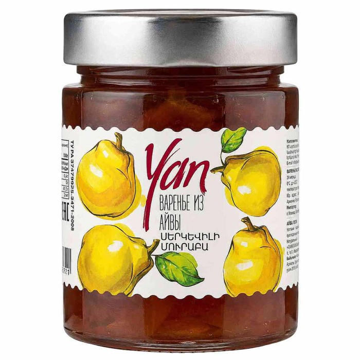 Варенье Yan из айвы 300гр ст/б