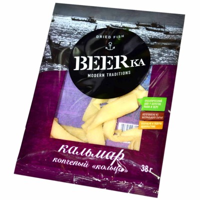 Кальмар BEERka Перуанский филе кольца 38гр м/у