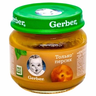 Пюре Gerber персик с 4мес 80гр ст/б