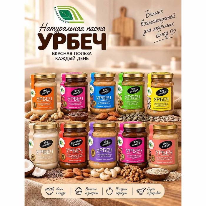 Паста Урбеч натуральная семян кунжута 280гр ст/б