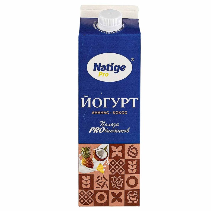 Йогурт Nәtige Pro ананас-кокос 1,5% 900гр т/п