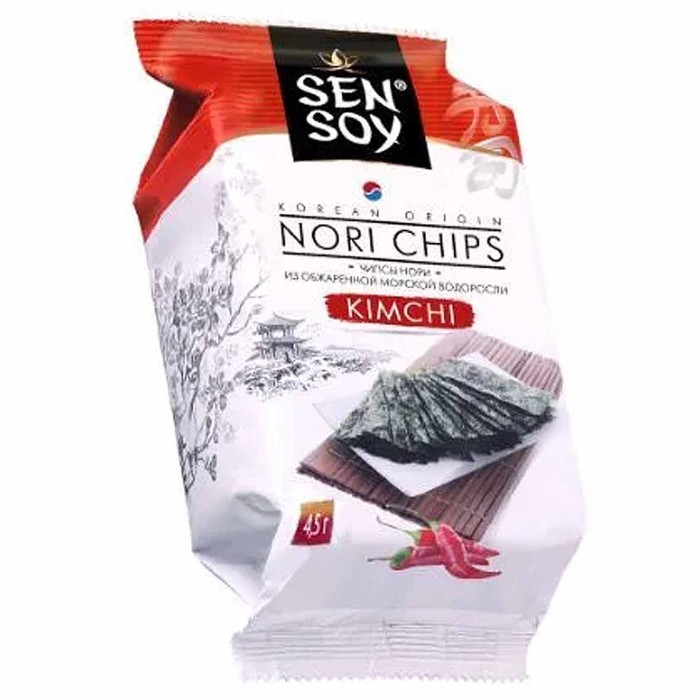 Чипсы-нори Sensoy Премиум из морской водоросли кимчи 4,5гр м/у