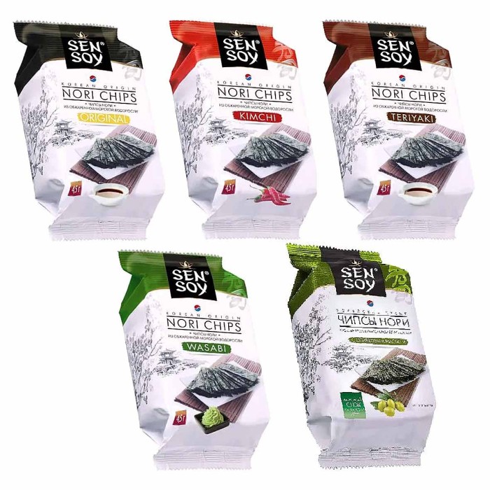 Чипсы-нори Sensoy Премиум из морской водоросли кимчи 4,5гр м/у