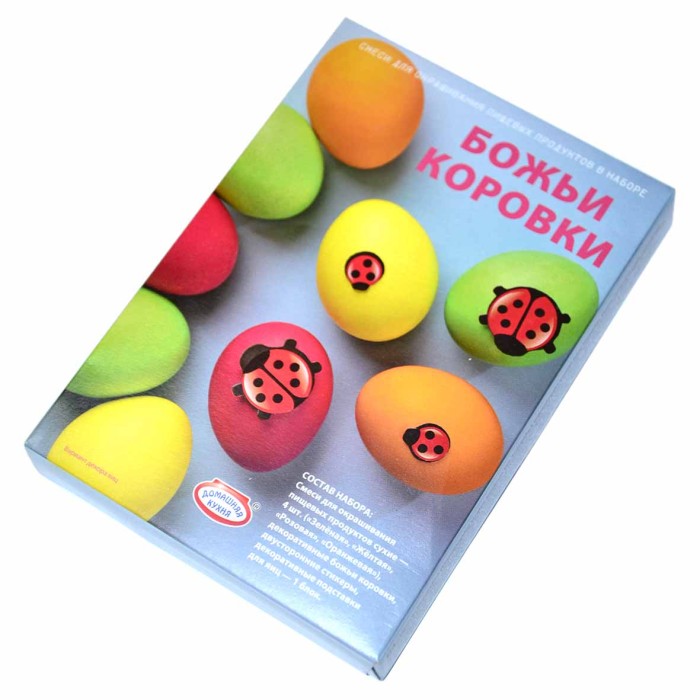 Краситель пищевой для яиц Домашняя кухня Божьи коровки 4шт арт69872 к/у