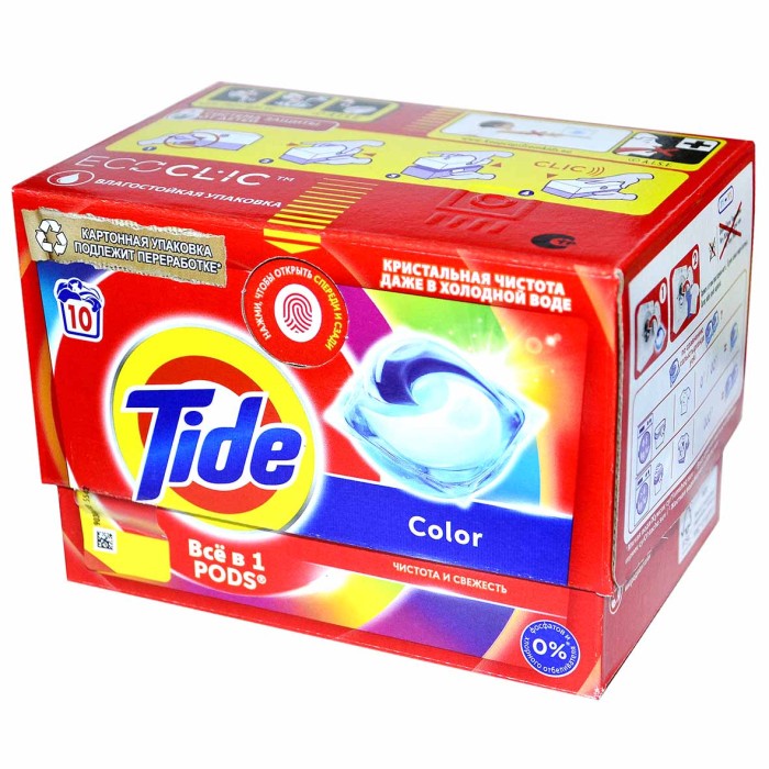Капсулы для стирки Tide Color 10*16.8гр пэт