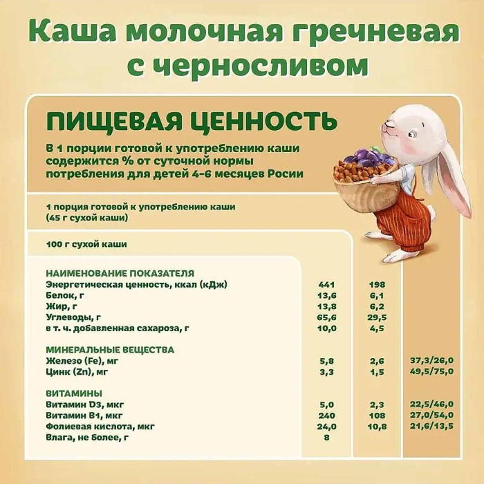Каша Bebelac гречневая молочная чернослив с 4мес 200гр д/п