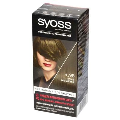 Краска для волос Syoss Теплый каштановый к/у