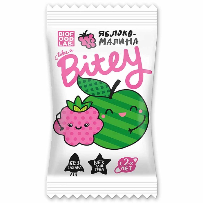 Батончик Bitey фруктово-ягодный яблоко-малина 25гр
