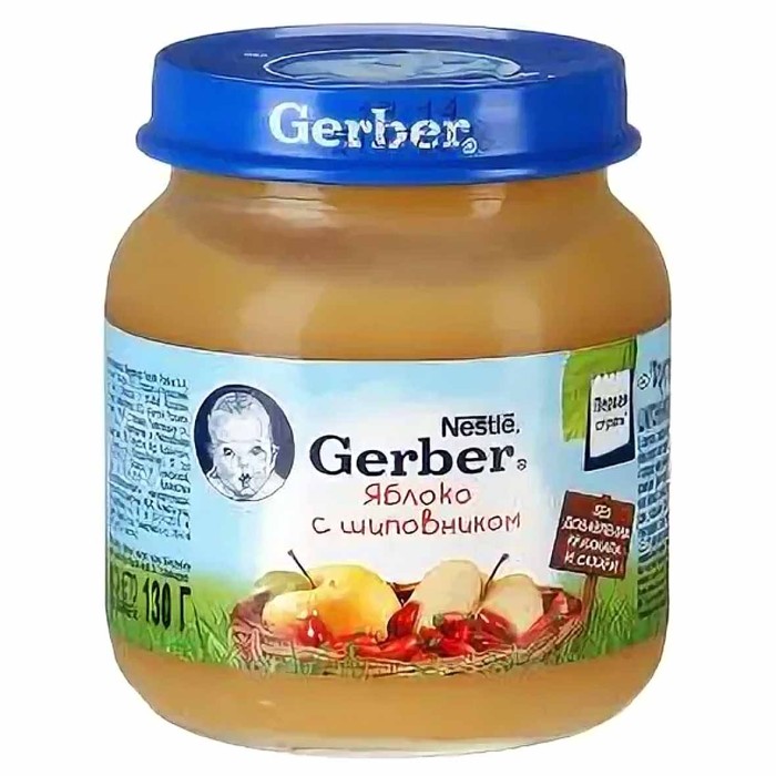Пюре Gerber яблоко-шиповник с 5мес 130гр ст/б