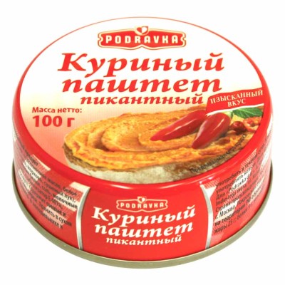 Паштет Podravka куриный пикантный 100гр ж/б