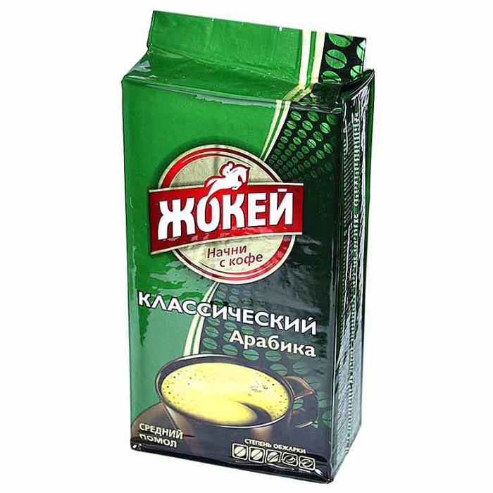 Кофе Жокей Классический жареный молотый 250гр м/у