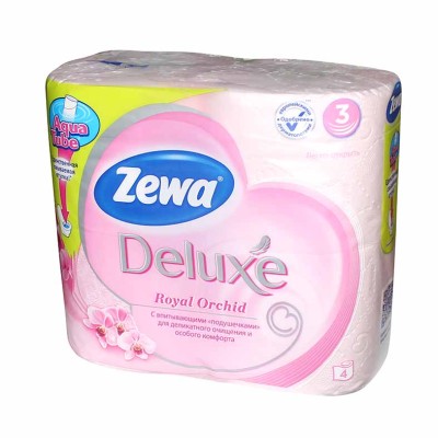 Бумага туалетная Zewa Deluxe Orchid 3сл 4рул м/у
