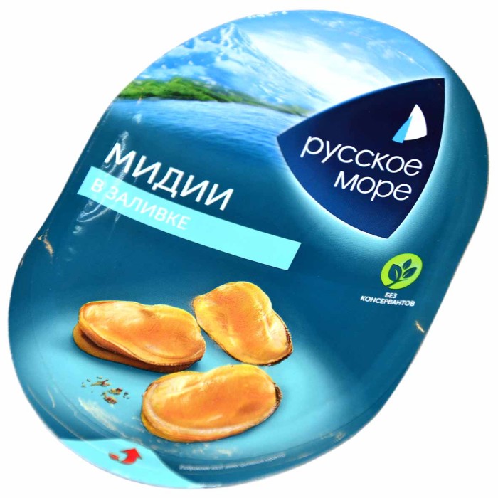 Мясо мидии Русское море чилийской в заливке 180гр пэт