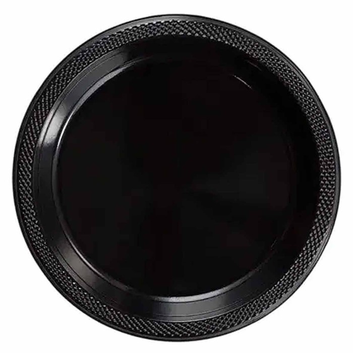 Тарелка Black Style черные d165 6шт пластик