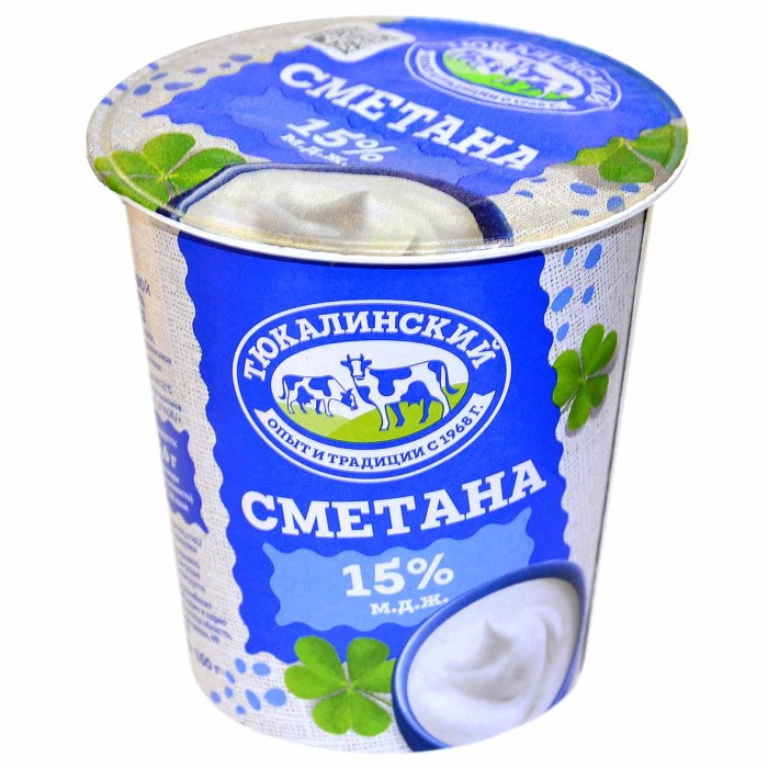 Сметана Тюкалинский 15% 350гр пэт