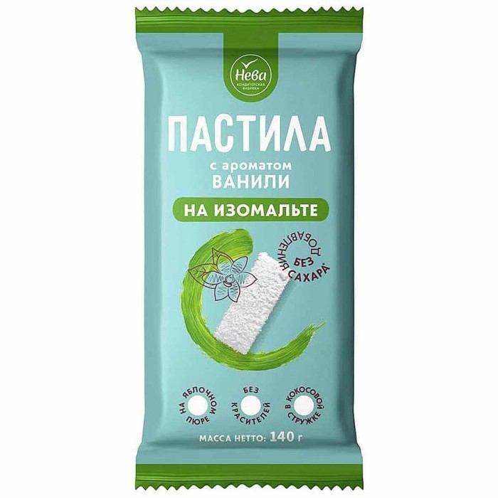 Пастила Нева с ароматом ванили на изомальте в кокосовой стружке 140гр м/у