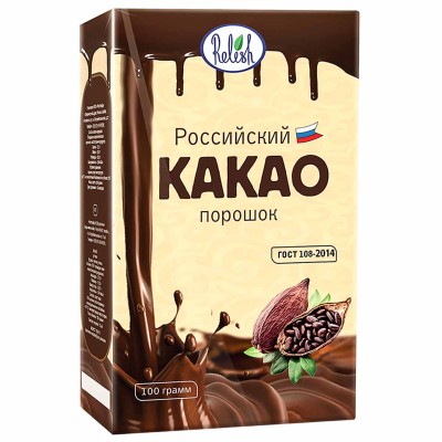 Какао-порошок Relish натуральный ГОСТ 100 гр к/у