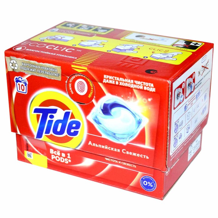 Капсулы для стирки Tide Альпийская свежесть 10*16.8гр пэт