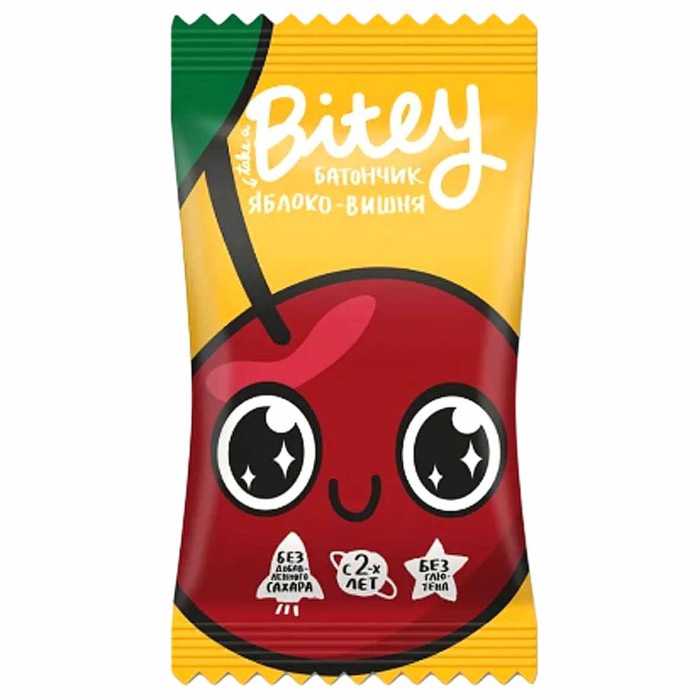 Батончик Bitey фруктово-ягодный яблоко-вишня 25гр