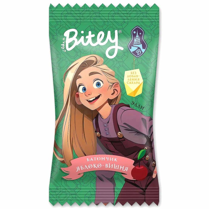 Батончик Bitey фруктово-ягодный яблоко-вишня 25гр