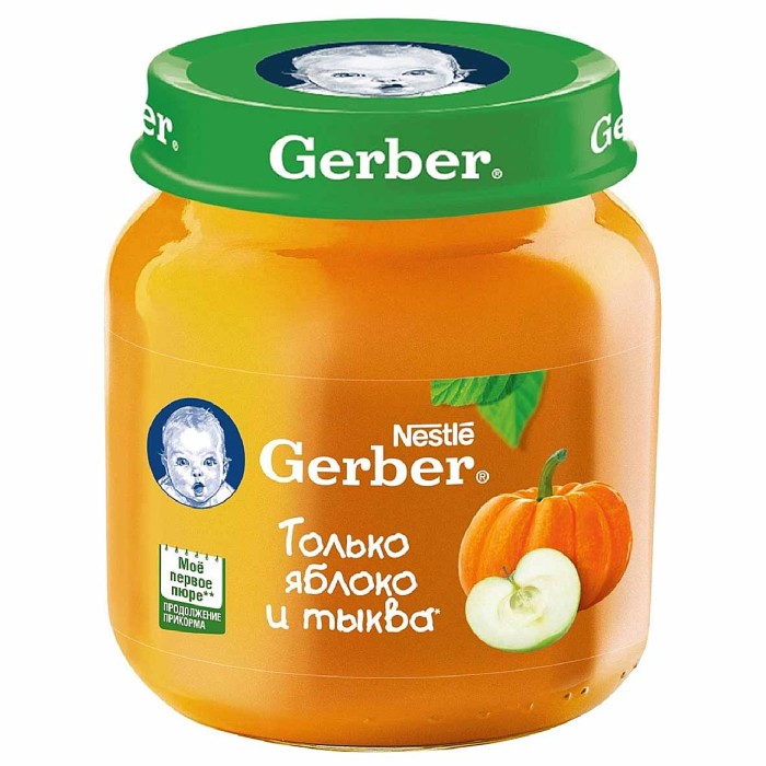 Пюре Gerber яблоко-тыква с 5 мес 130гр ст/б