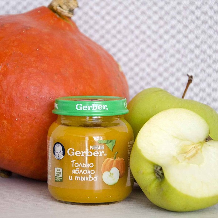 Пюре Gerber яблоко-тыква с 5 мес 130гр ст/б