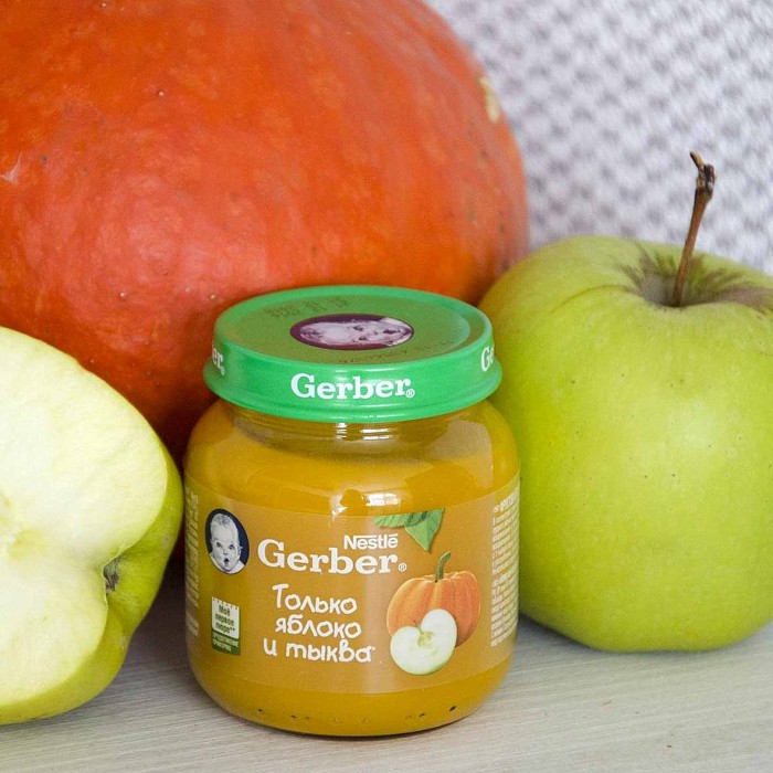 Пюре Gerber яблоко-тыква с 5 мес 130гр ст/б