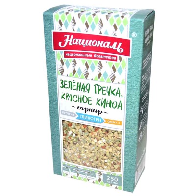 Смесь для гарнира Националь зеленая гречка/красное киноа 250гр к/у