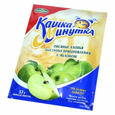 Каша овсяная Кунцево Кашка-Минутка с яблоком 37гр м/у