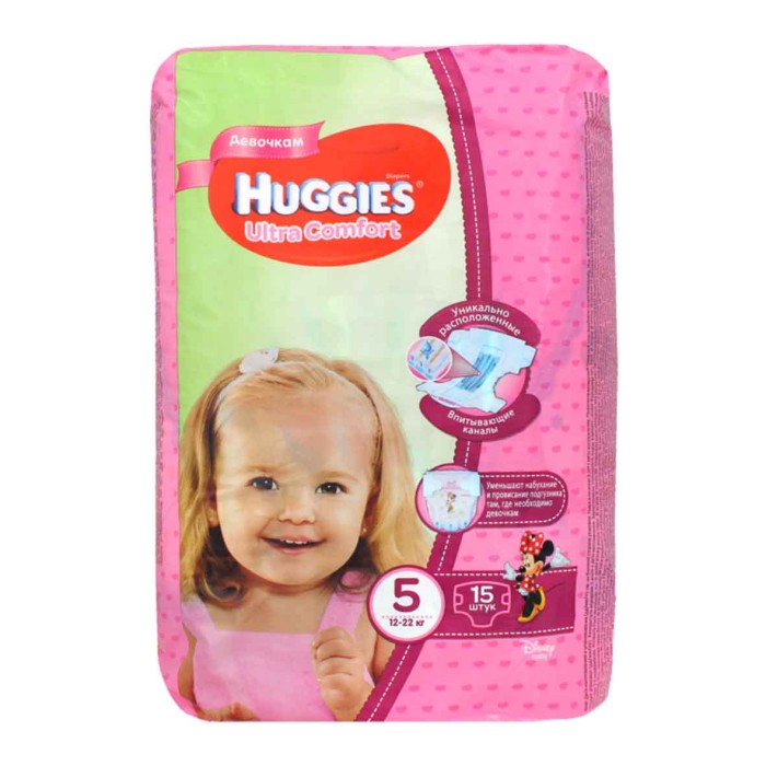 Подгузники Huggies UC 5 Conv Girl (12-22кг) 15шт м/у