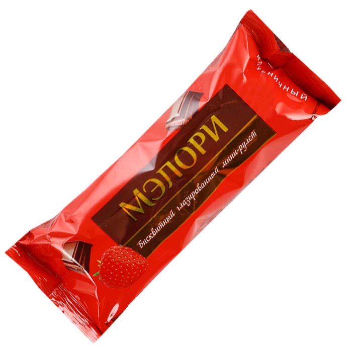 Мини-рулет Мэлори глазированный клубничные 40гр м/у