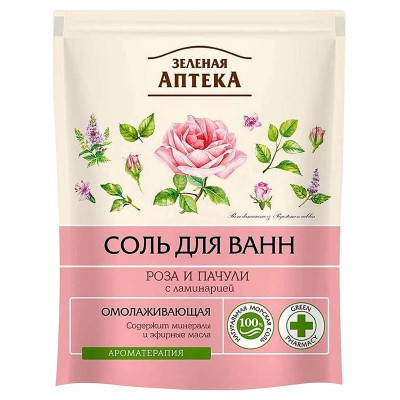 Соль для ванн Зеленая аптека Роза и пачули 500гр д/п