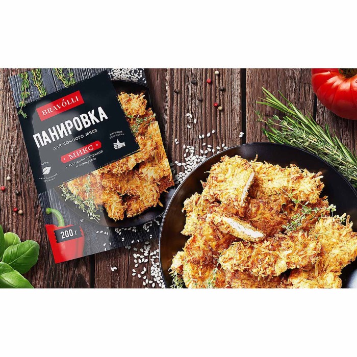 Панировка Bravolli для мяса с копченой паприкой и кунжутом 200гр д/п
