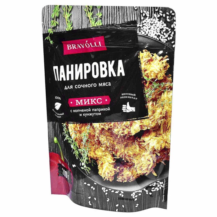 Панировка Bravolli для мяса с копченой паприкой и кунжутом 200гр д/п