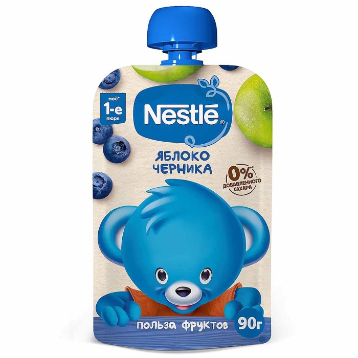 Пюре Nestle яблоко,черника с 5мес 90гр пауч