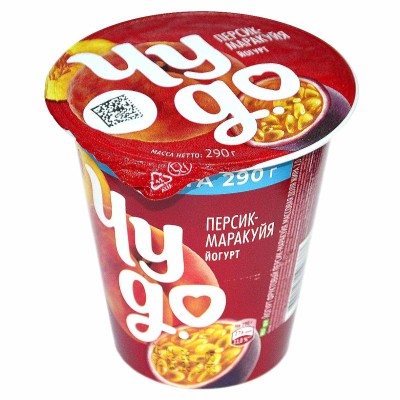 Йогурт Чудо персик-маракуя 2,5% 290гр пэт