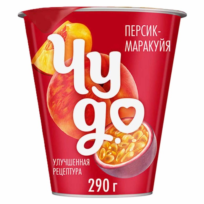 Йогурт Чудо персик-маракуя 2,5% 290гр пэт