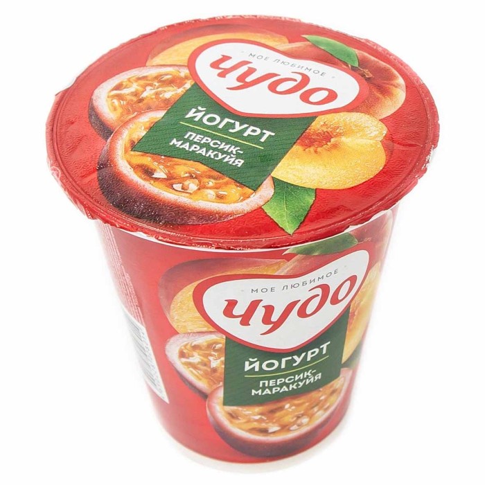 Йогурт Чудо персик-маракуя 2,5% 290гр пэт