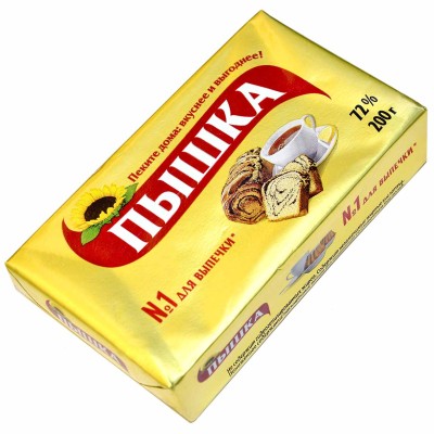 Маргарин Пышка №1 для выпечки 72% 200гр м/у
