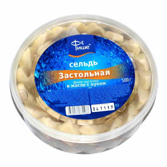 Сельдь Фише Застольная в масле с луком 500гр пэт