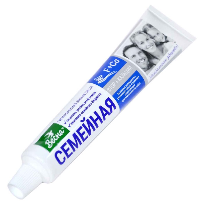 Паста зубная Весна Семейная F+Ca 90гр к/у