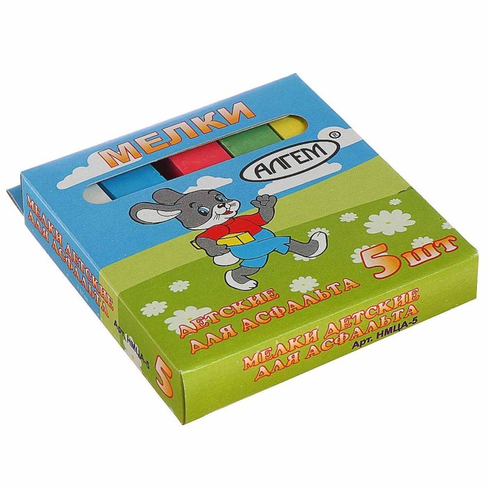 Мелки для асфальта Алгем цветные 5шт артНМЦА-5