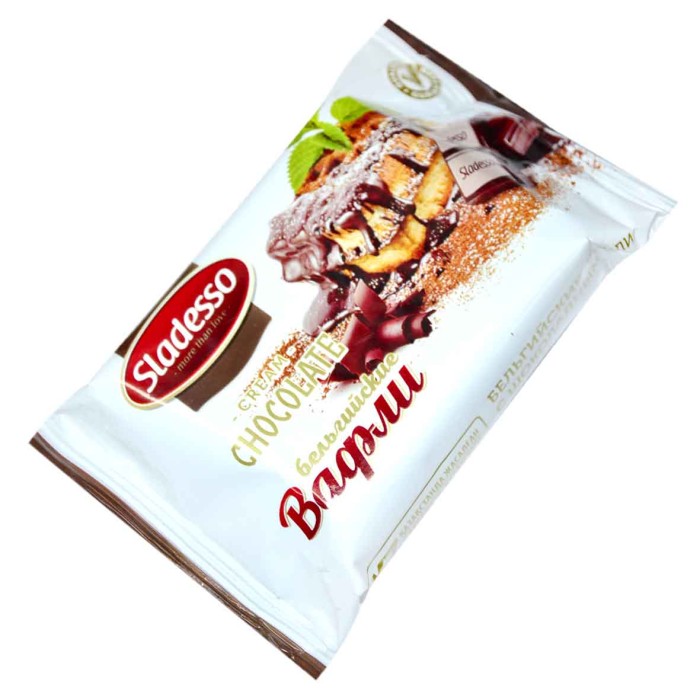Вафли Sladesso Бельгийские шоколадный крем 0,075гр м/у