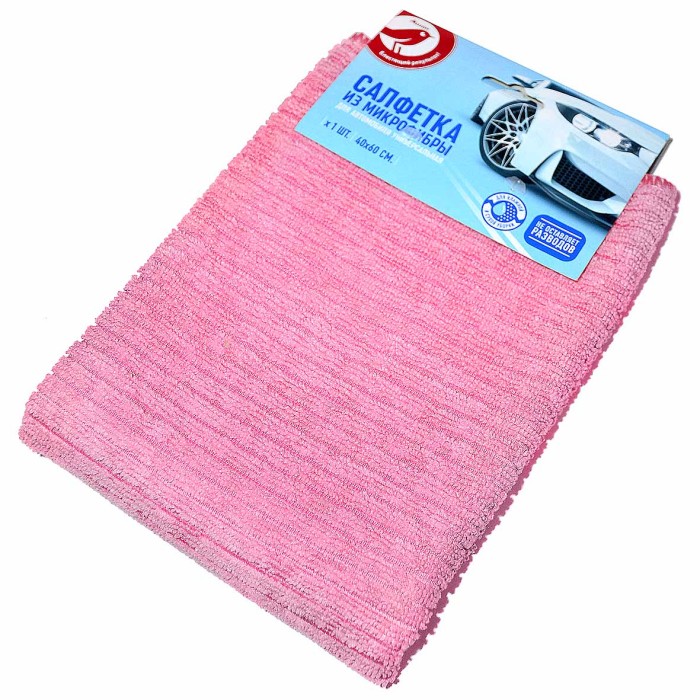 Салфетка для авто Ашан из микрофибры 40*60см 1шт