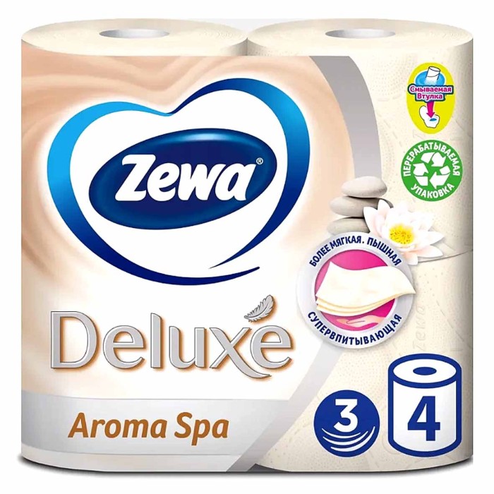 Бумага туалетная Zewa Deluxe Aroma Spa 3сл 4рул м/у