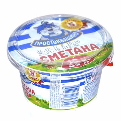 Сметана Простоквашено 25% 180гр пэт