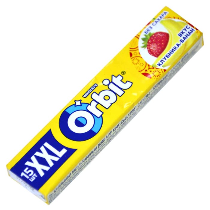 Резинка жевательная Orbit Клубника-банан 20,4гр м/у