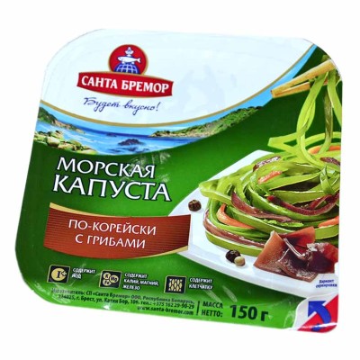 Капуста морская Санта Бремор по-корейски с грибами 150гр пэт