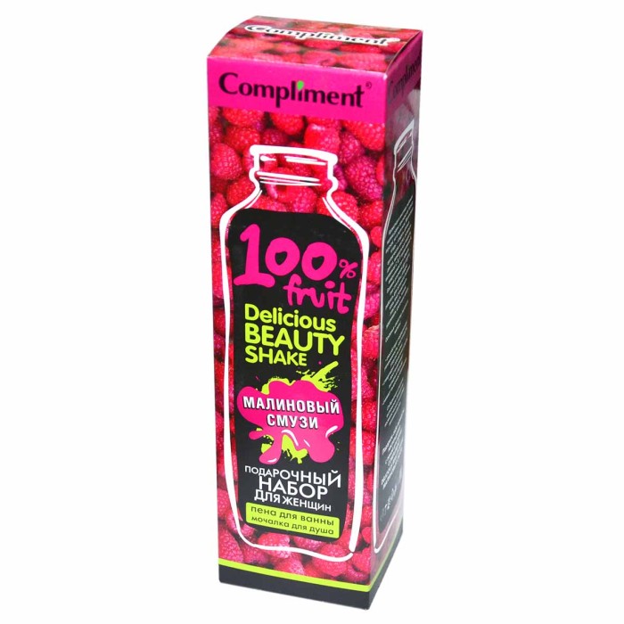 Набор подарочный Compliment Delicious Beauty Shake пена для ванны 250мл+мочалка