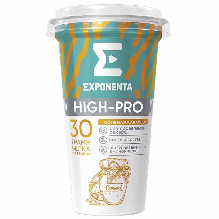 Напиток кисломолочный Exponenta High-Pro Соленая карамель 250мл пэт